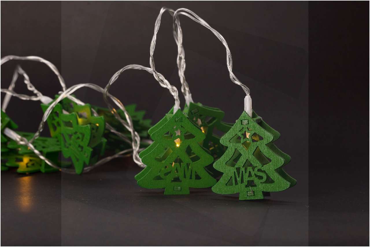 KARÁCSONYI FÉNYSOR, ENTAC BELTÉRI, FA KARÁCSONYFA, 10 LED WW 1,65 M (2AA NT), ZÖLD