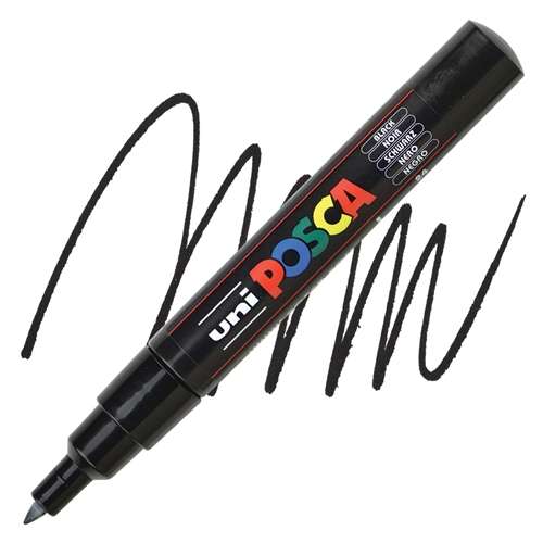 KREATÍV, MARKER, UNI, POSCA, PC 1M, FEKETE
