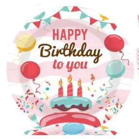 PARTI PAPÍRTÁNYÉR, 23 CM, 10DB/CSOM, HAPPY BRITHDAY