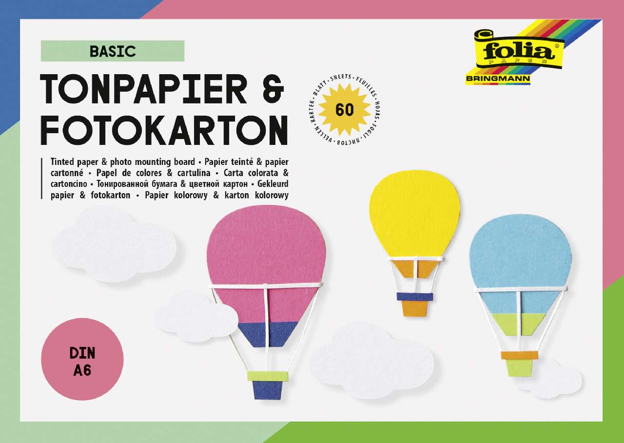 DEKOR PAPÍR KÉSZLET FOLIA, A/6, 60ÍV/CSOMAG (NEM BONTHATÓ), 15 VÁLOGATOTT SZÍN