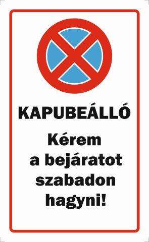 TÁBLA KAPUBEÁLLÓ 2, 25X15