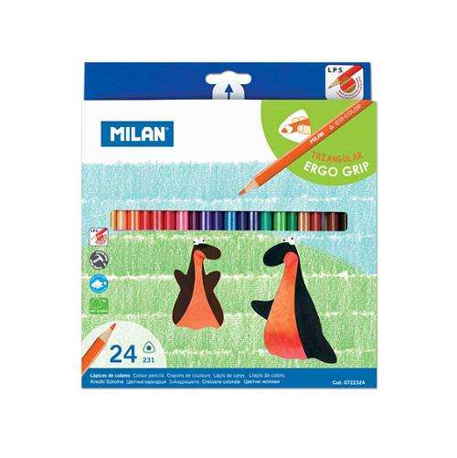 SZÍNES CERUZA MILAN 24 DB-OS HÁROMSZÖG 0722324