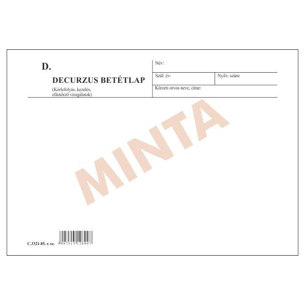 C.3321-85 DECURZUS BETÉTLAP