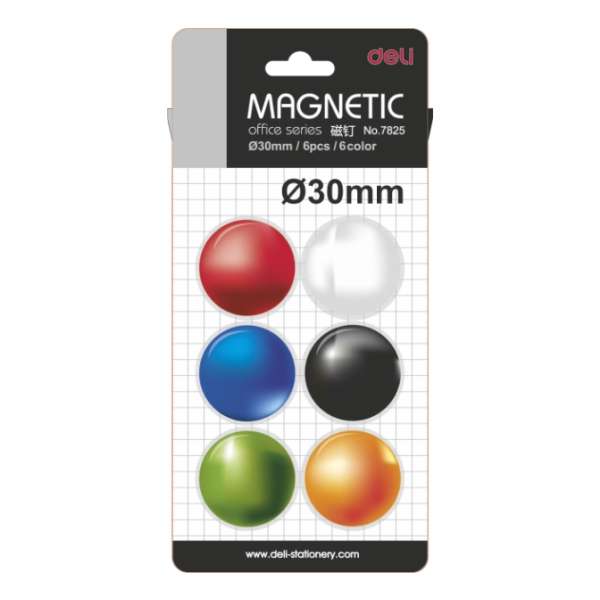 MÁGNES DELI D30, 6 DB-OS 6 VEGYES SZÍNBEN
