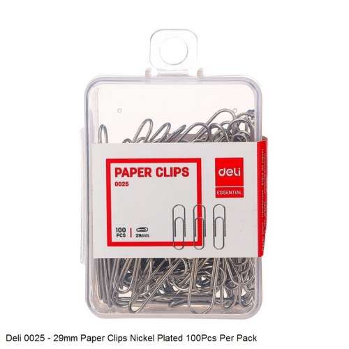 GÉMKAPOCS 29 MM NIKKEL, DELI, 100 DB