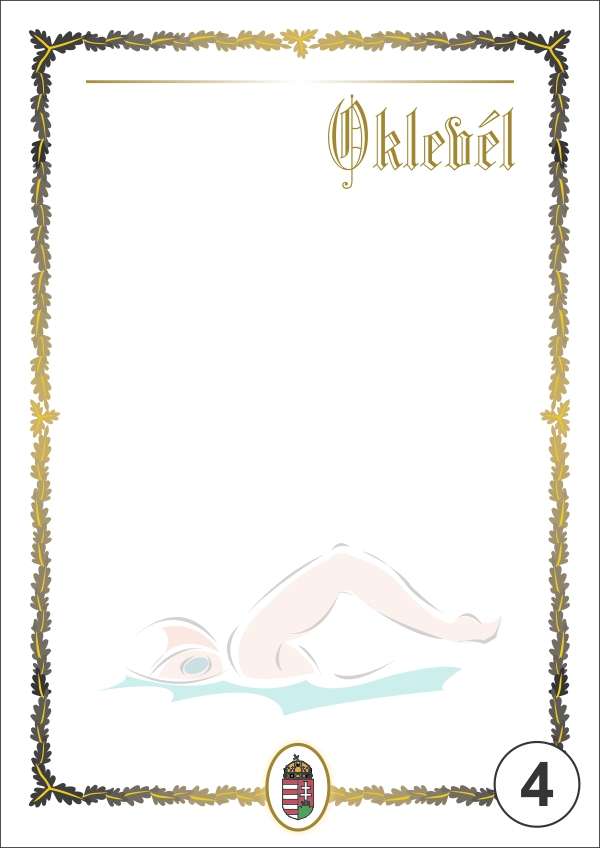 OKLEVÉL/EMLÉKLAP A/4 NYOMELL, A4-004