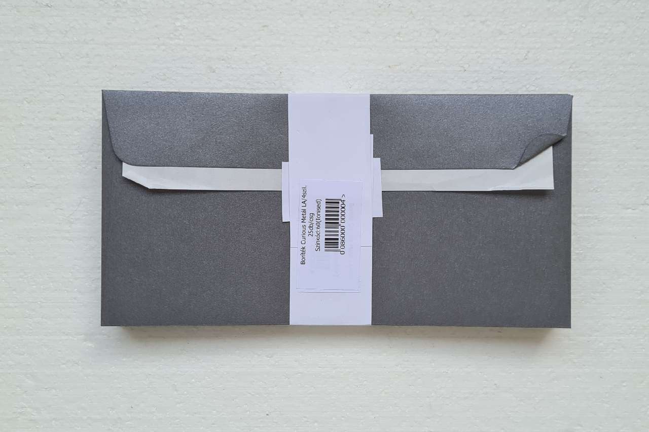 BORÍTÉK LA/4, CURIOS METALLICS, 25 DB/CSOMAG, EZÜSTSZÜRKE