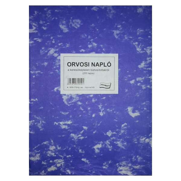 A.3510-172/ÚJ ORVOSI NAPLÓ, ÁLLÓ, 200 LAPOS, A/4