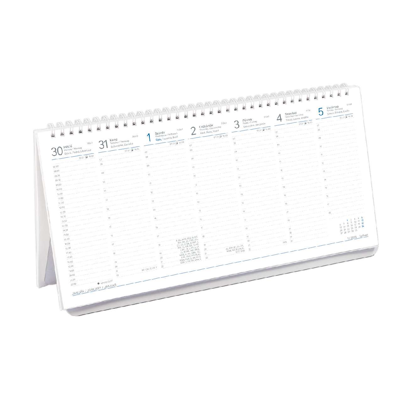 ASZTALI NAPTÁR 2026 T052-00P, FEHÉR, ÁLLÓ, PAPÍR