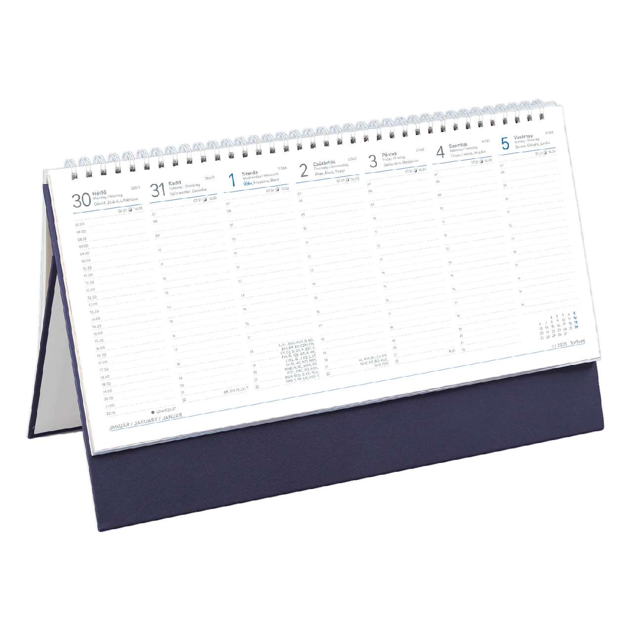 ASZTALI NAPTÁR 2026 T051-004, FEHÉR, ÁLLÓ, KÉK