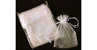 ORGANZA SZŰTYŐ, 10X12 CM 12DB/CSOM., FEHÉR