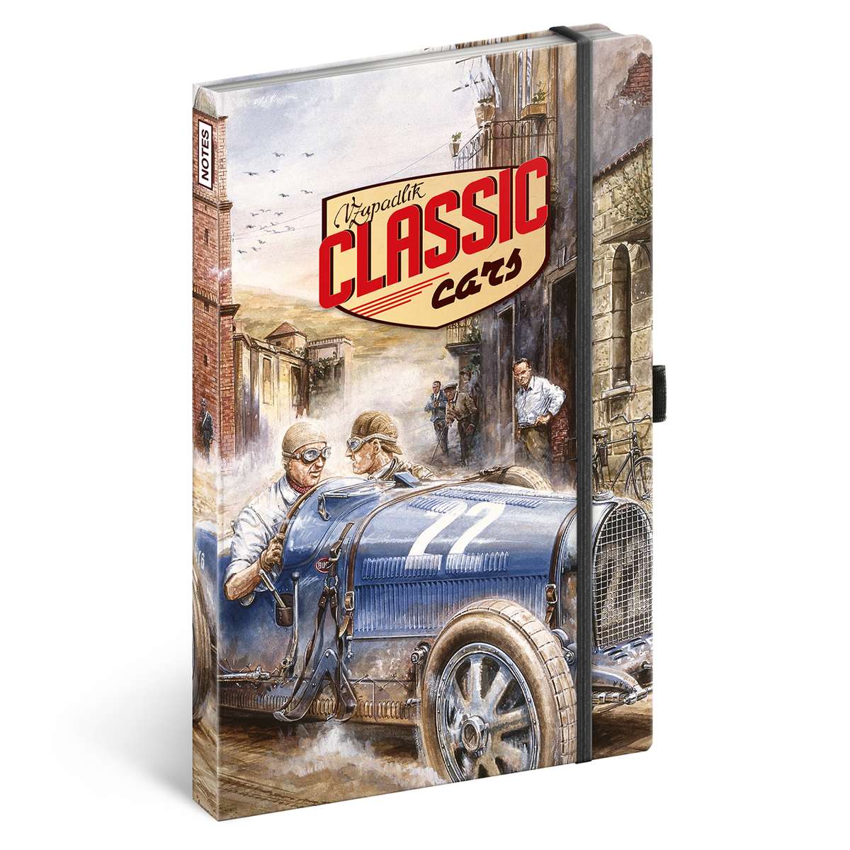 NOTESZ GUMIS VONALAS, KEMÉNYTÁBLÁS, CLASSIC CARS