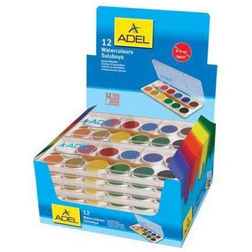 VÍZFESTÉK ADEL 12 DB-OS KISGOMBOS MŰANYAG DOBOZOS